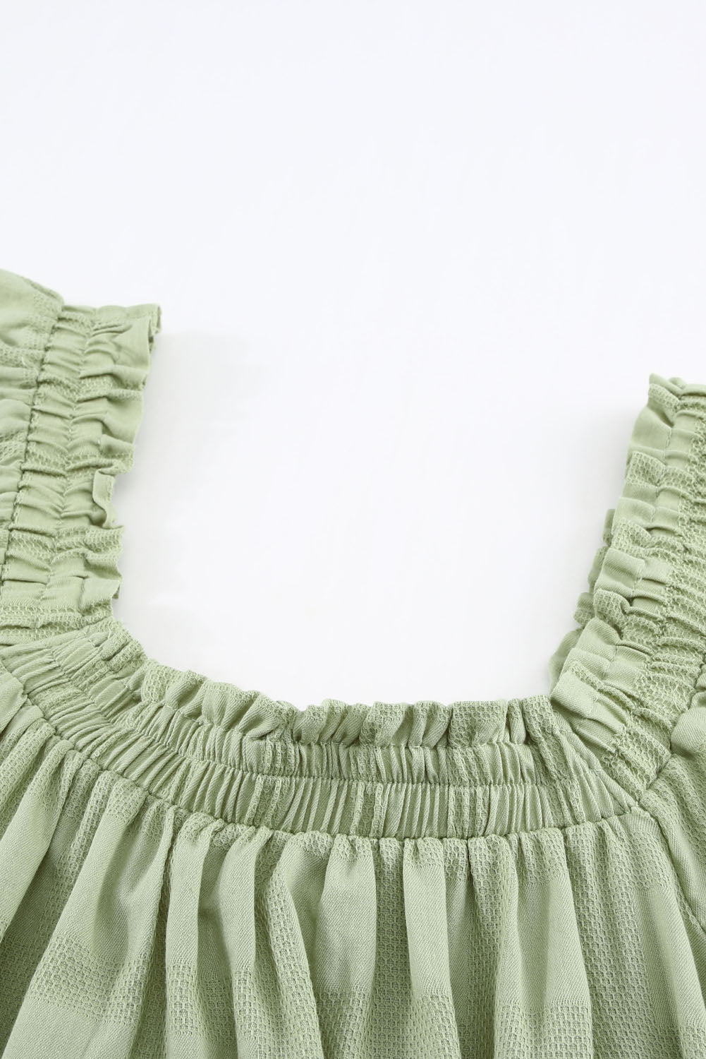 Haut à manches courtes et col carré en jacquard