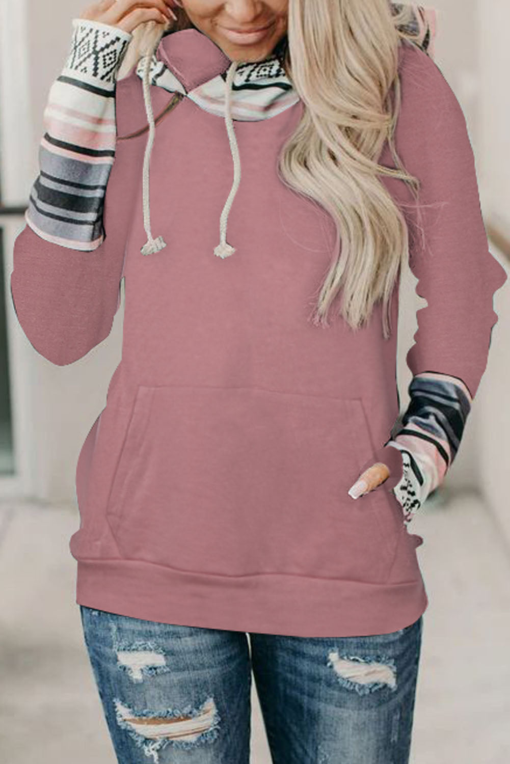 Sweat à capuche avec trou pour le pouce Double Hoods