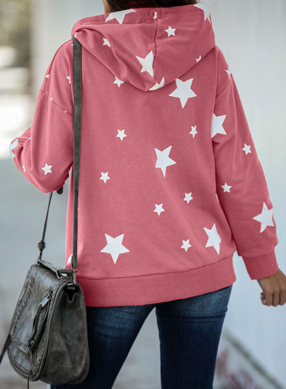 Sudadera de mezcla de algodón con capucha y estrellas