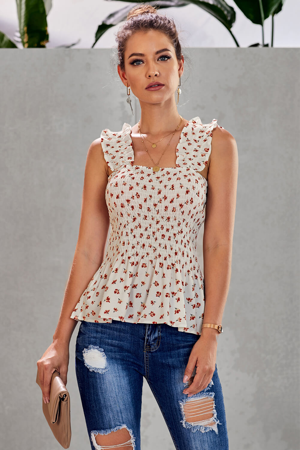 Floral Smock Tank