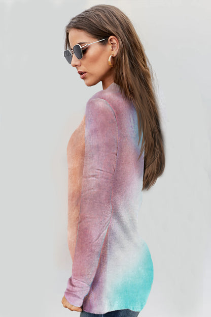 Pull zippé à imprimé tie-dye 