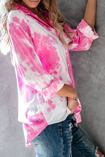 Whirlwind Tie Dye Button Shirt with Pocket