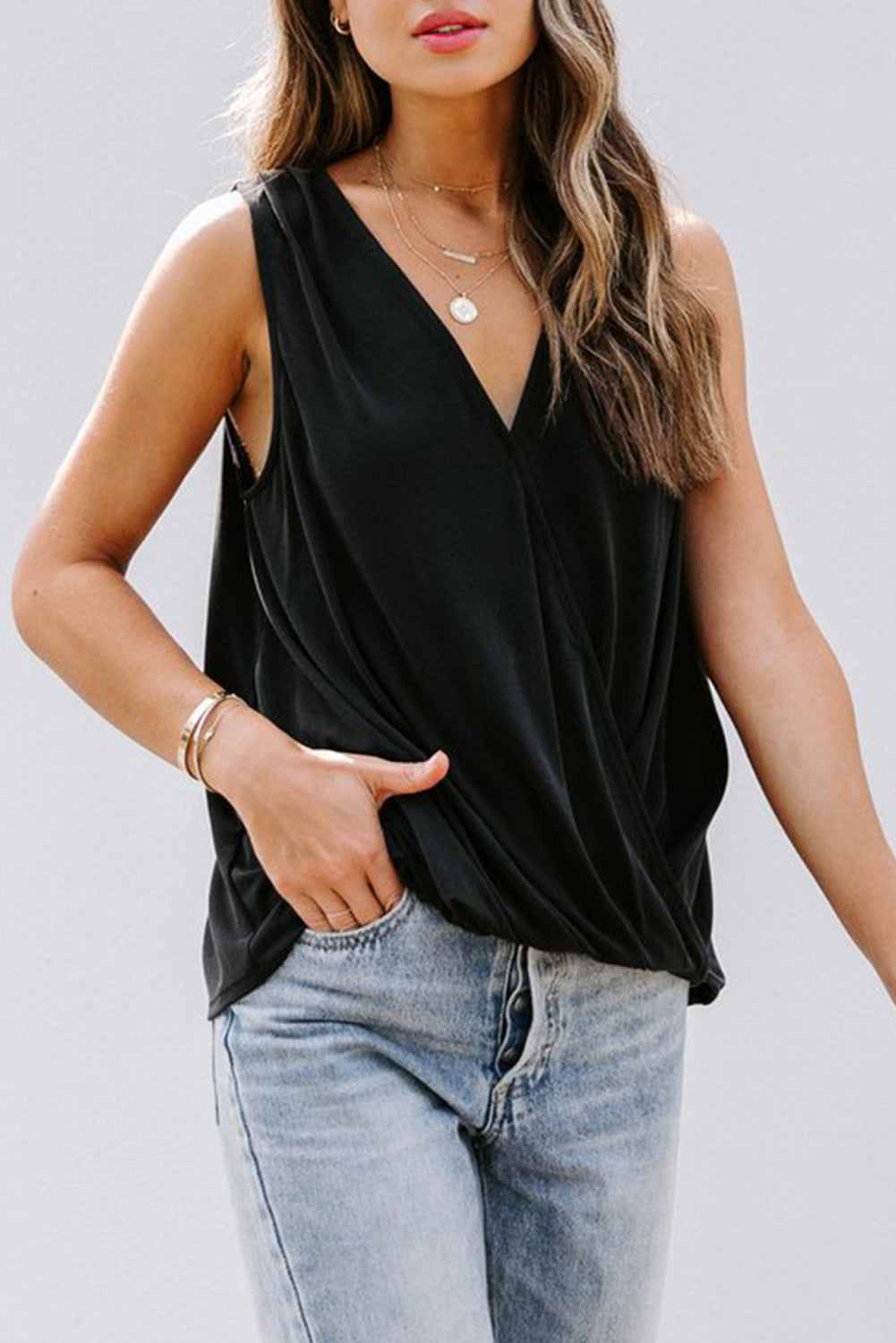 Débardeur à col en V surplis 