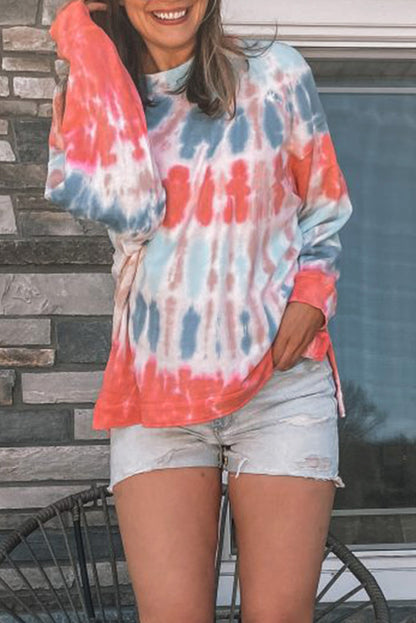 Sweat-shirt tie-dye à fentes latérales