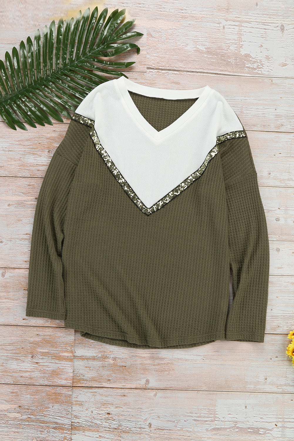 Empalme Colorblock Cuello en V Sudaderas con capucha