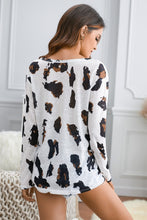 Long Sleeves Leopard Print Blouse