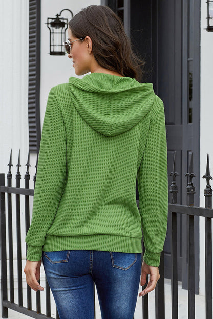 Abrigo tipo cárdigan de punto con botones y bolsillo delantero abierto 