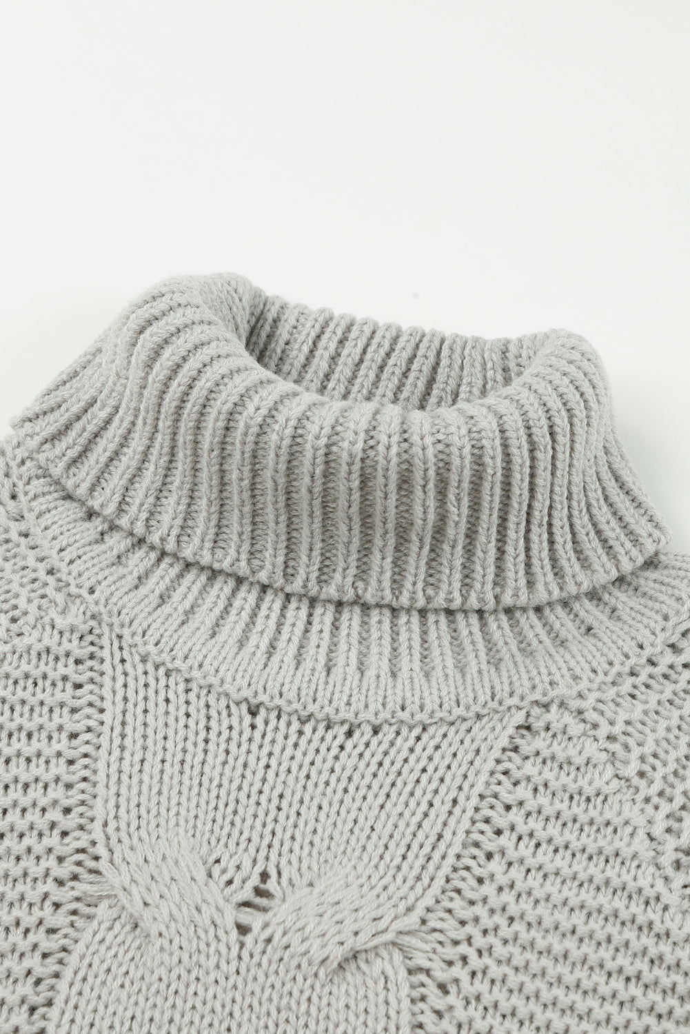 Twist Fringe Casual High Neck Sweater Dress