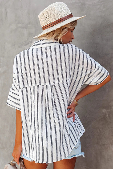 Pocketed Striped Shirt
