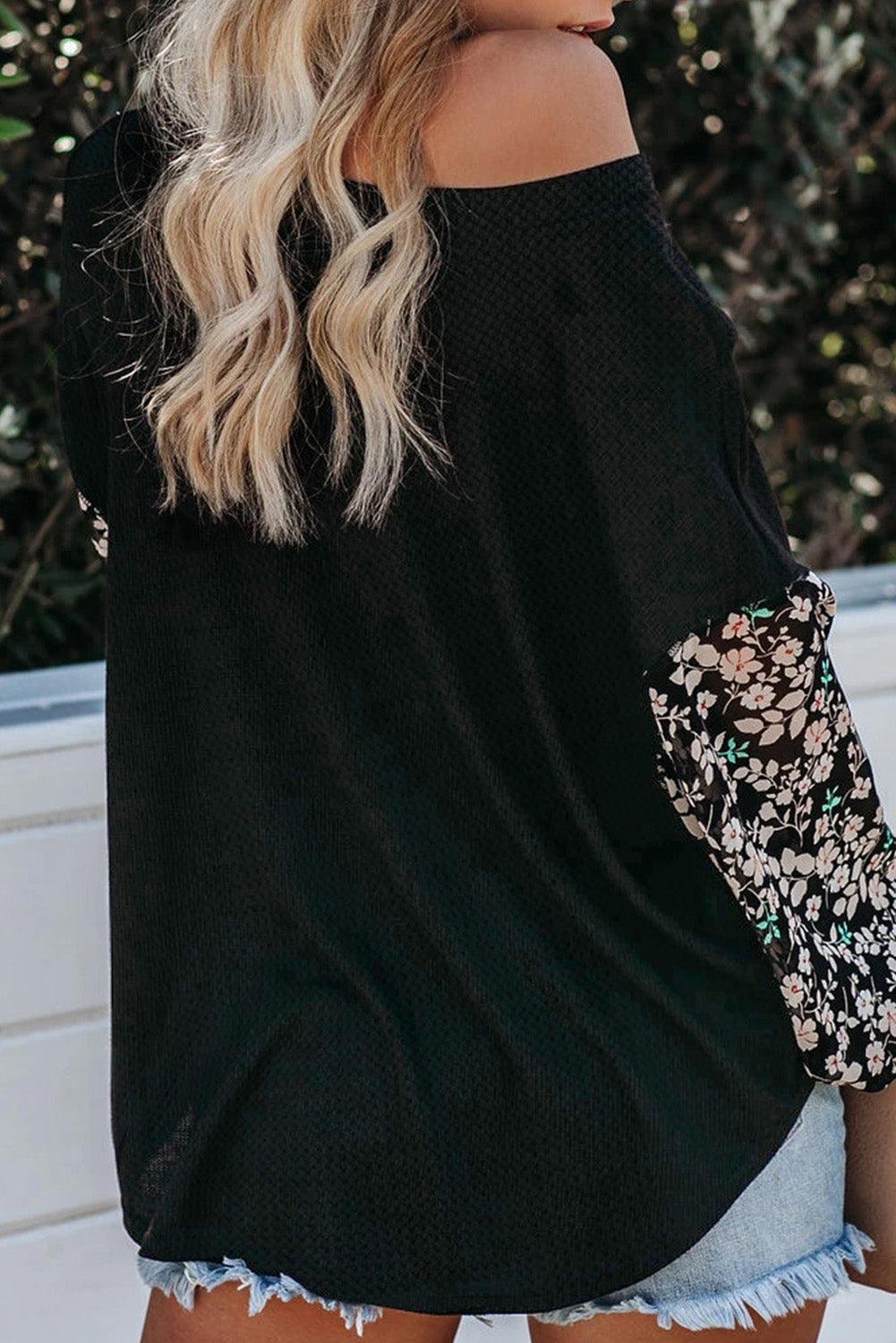 Blossom Contrast Swiss Dot Knit Top - HannaBanna Clothing