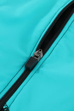Color Block Zipper Long Sleeve Rash Guard Swimwear