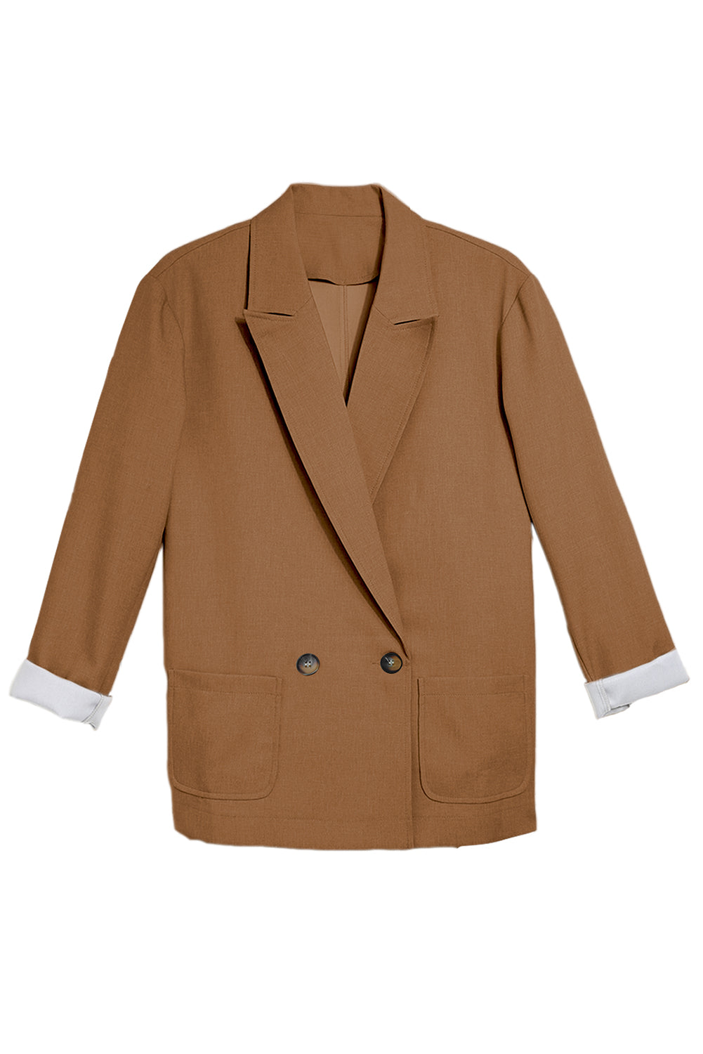 Buttoned Lapel Collar Blazer with Pocket