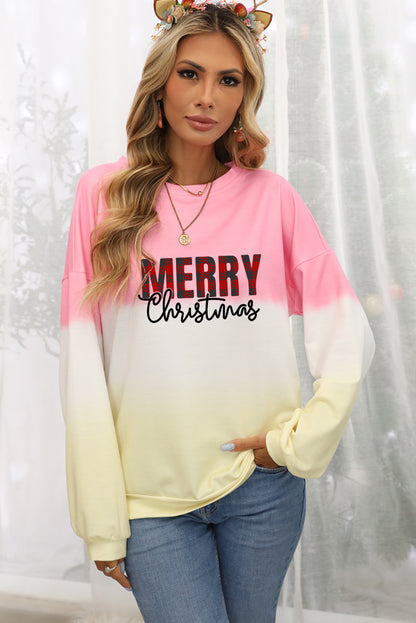 Color Block Tie Dye Pullover Sweatshirt