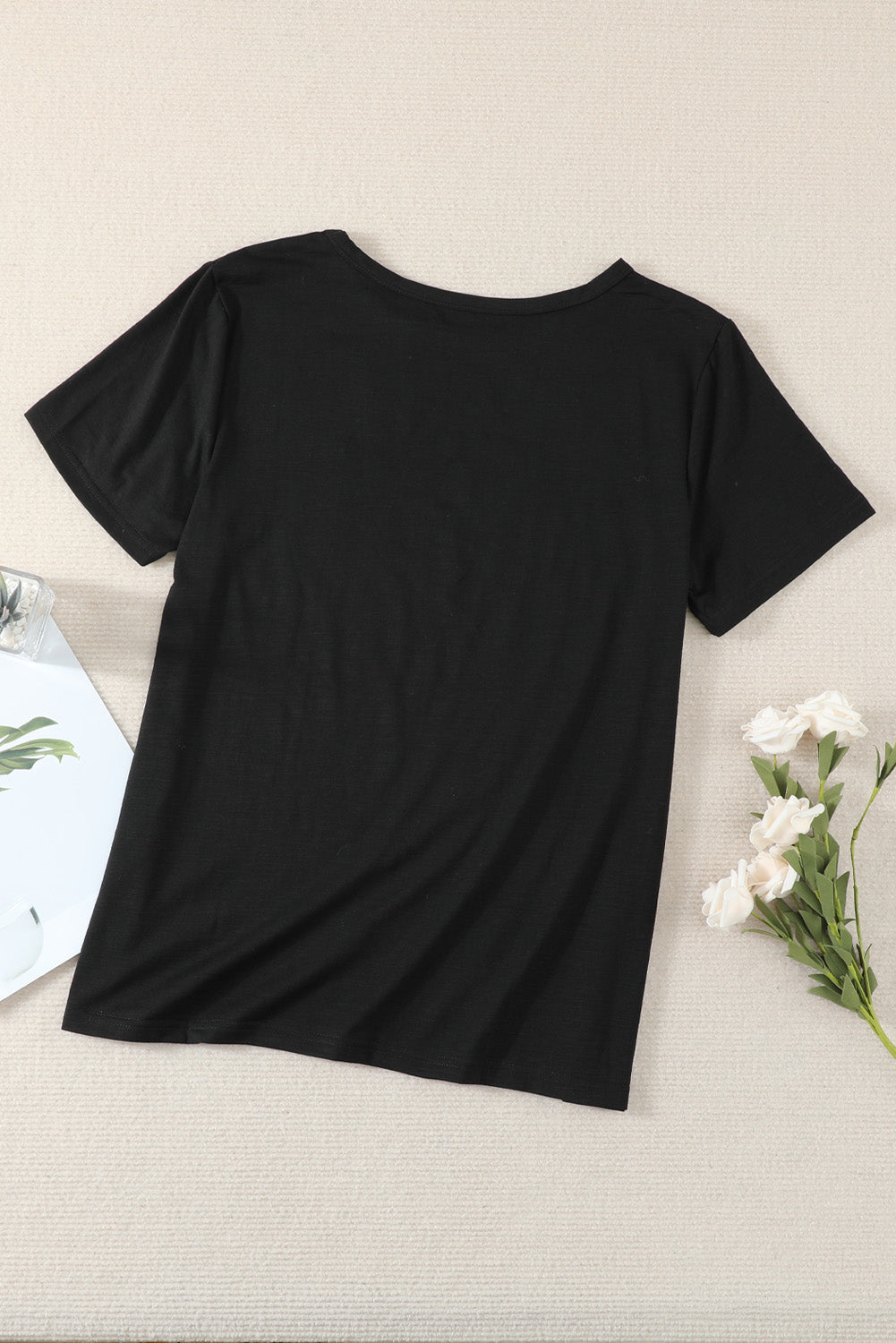 Camiseta mixta de algodón con cuello redondo y agujeros