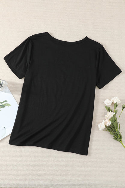 Camiseta mixta de algodón con cuello redondo y agujeros