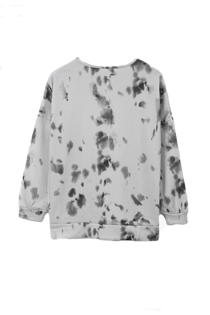 Top extragrande de manga larga con estampado de garabatos