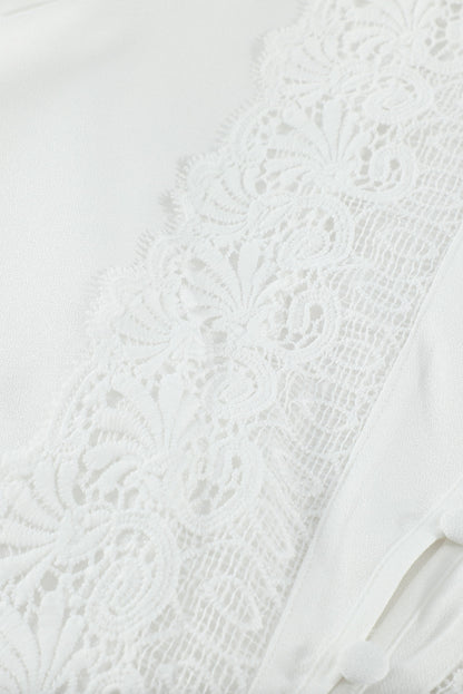 Chemise boutonnée à épissure de dentelle