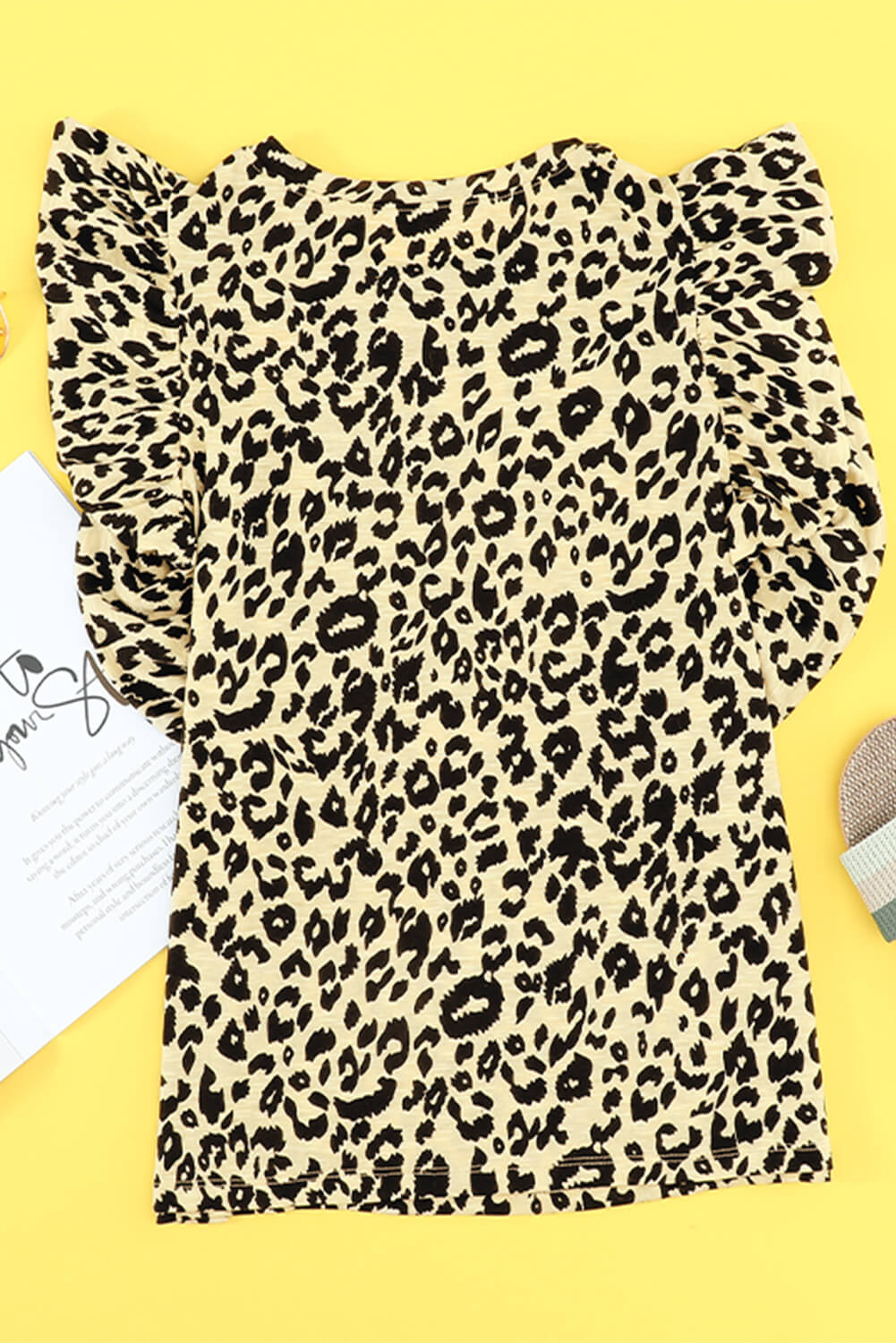 T-shirt à manches courtes et volants imprimés