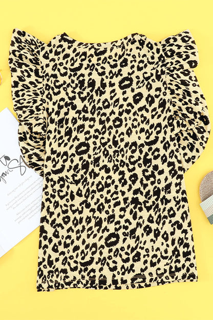 T-shirt à manches courtes et volants imprimés