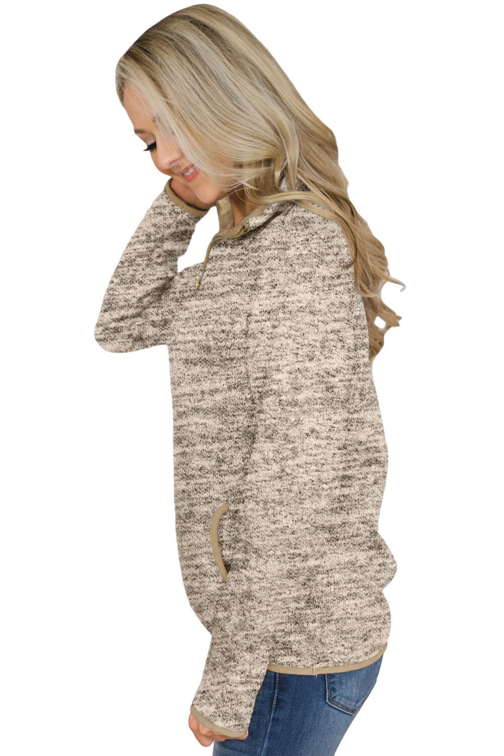 Sweat-shirt à fermeture éclair quart de tour 