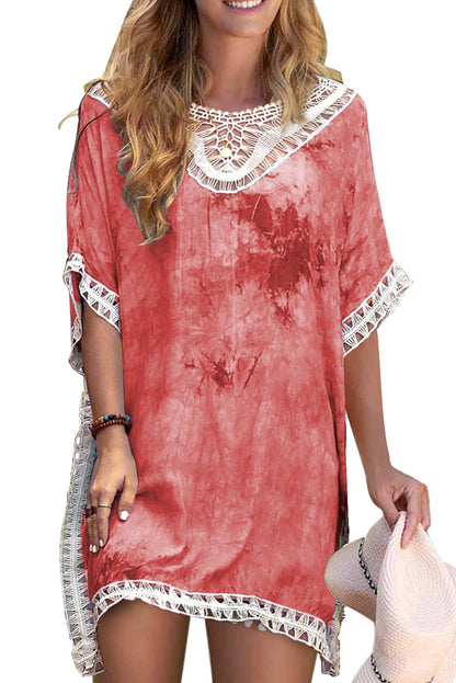 Vestido de playa teñido anudado a crochet 