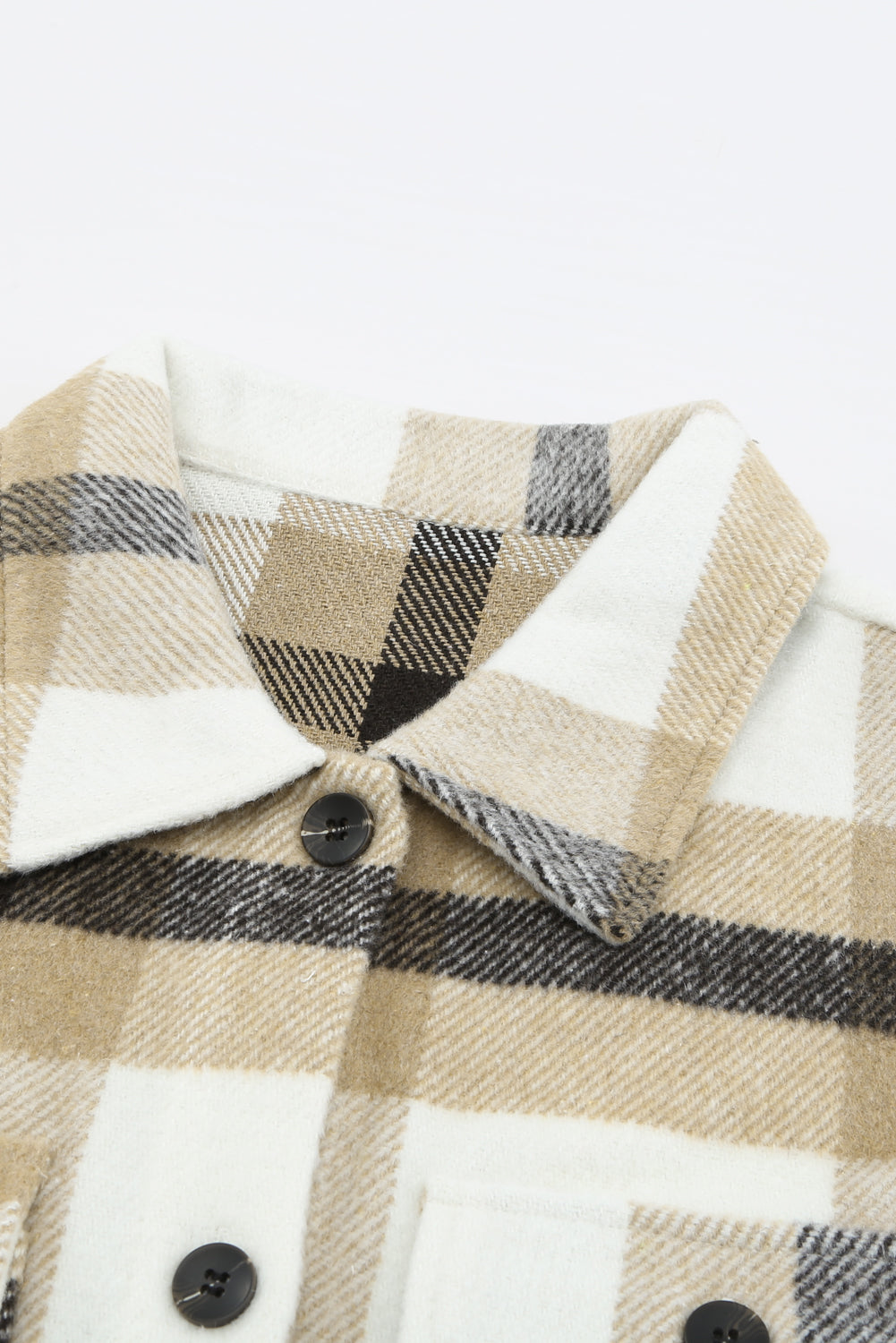 Veste à carreaux avec poche pour femme