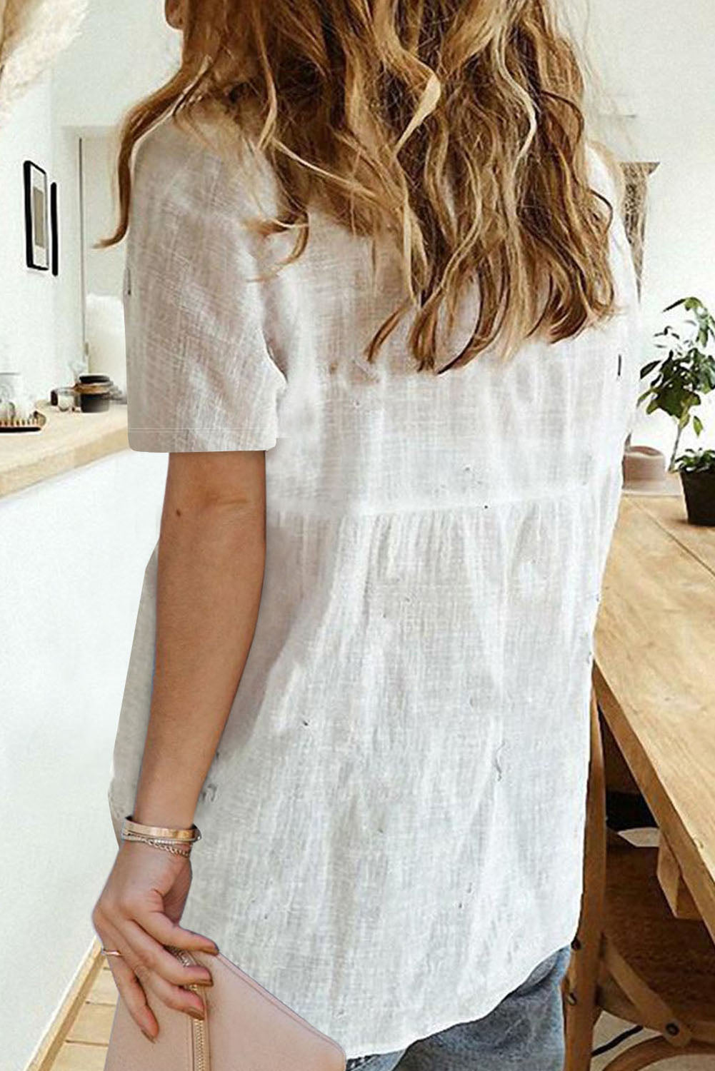 Top de manga corta con textura