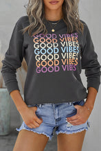 GOOD VIBES Graphic Pullover Sweatshirt