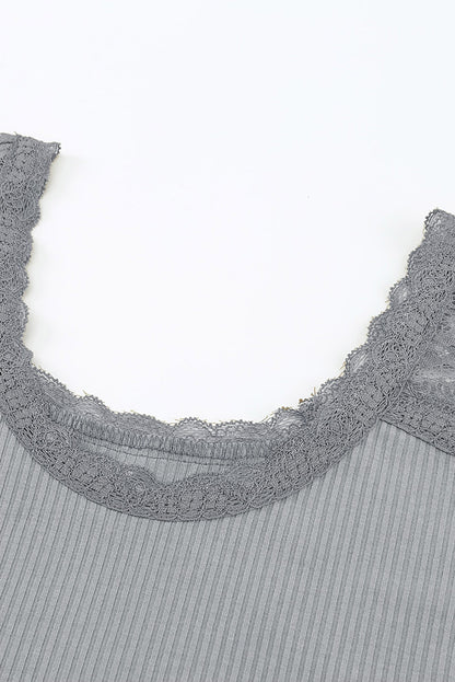 Lace Sleeve Ribbed Bodycon Dress