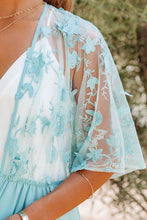 Kimono frontal abierto de ganchillo con encaje de malla floral
