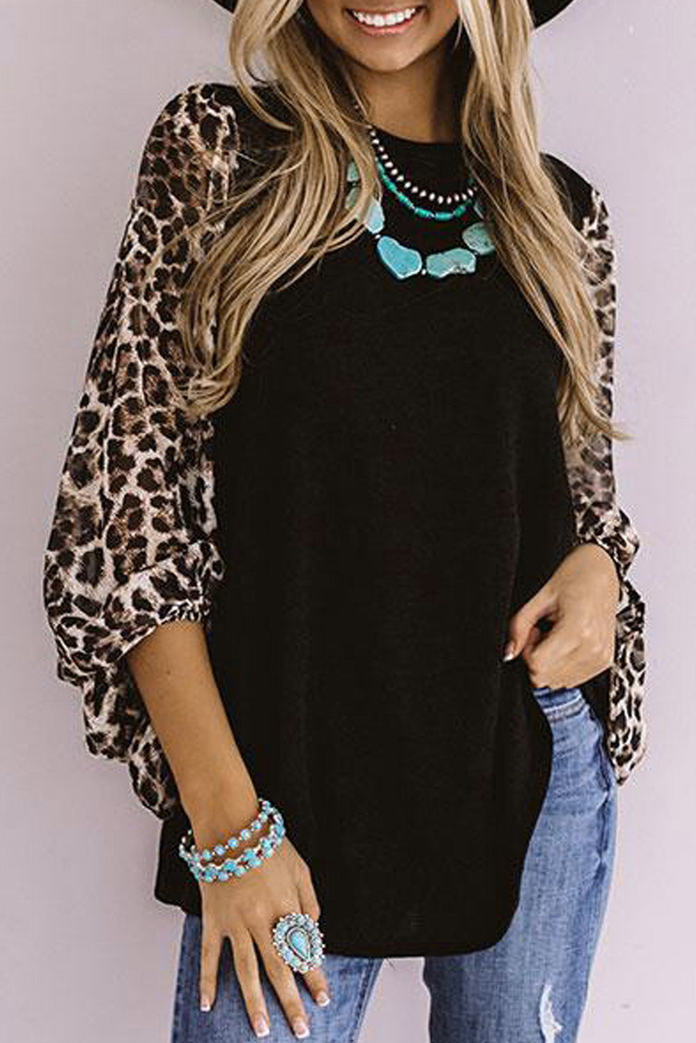 Top recto con estampado de leopardo Sweet Spot