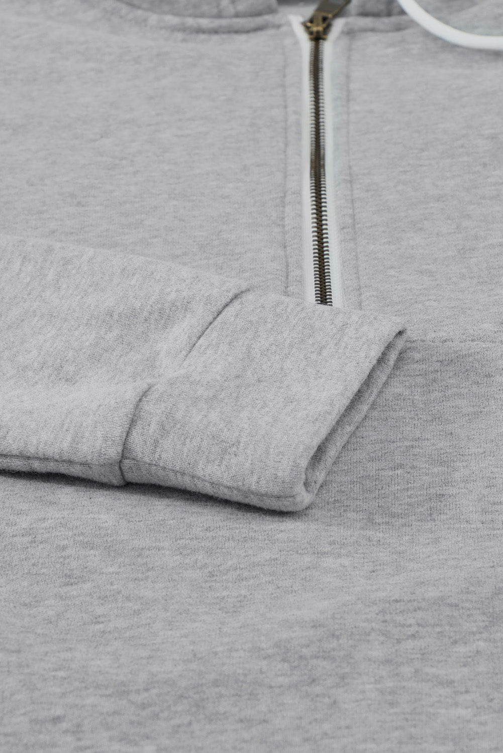 Sweat à capuche à manches longues et demi-fermeture éclair avec poche 
