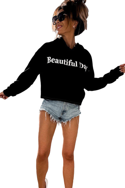 Beautiful Day Letters Graphic Hoodie