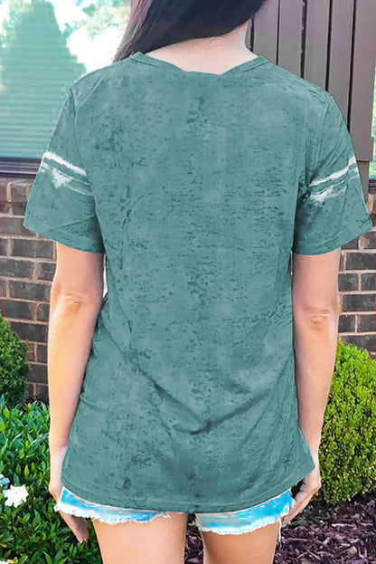 Camiseta con estampado de bloques de color teñido anudado