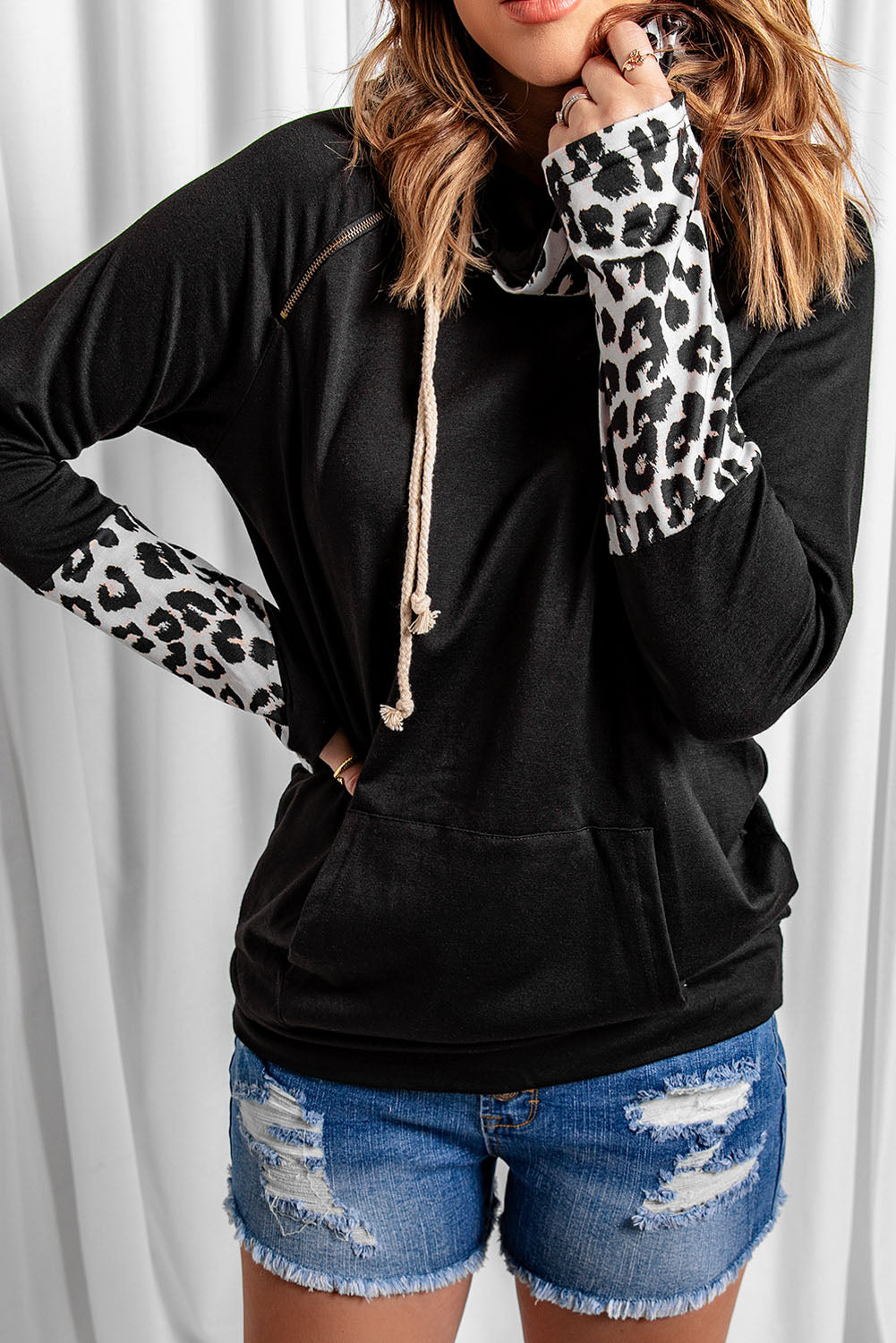 Sweat à capuche avec trou pour le pouce Double Hoods