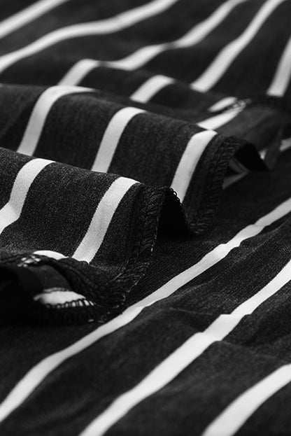 Chemise boutonnée rayée à poches et fentes 