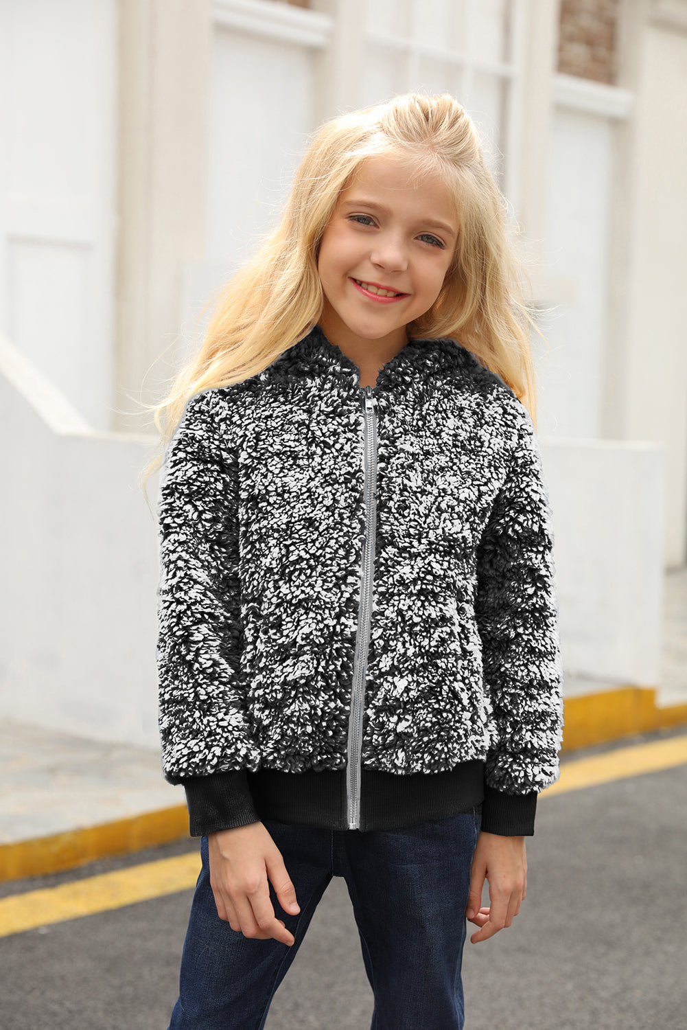 Girls' Faux Fur Bomber Jacket