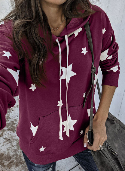 Sudadera de mezcla de algodón con capucha y estrellas