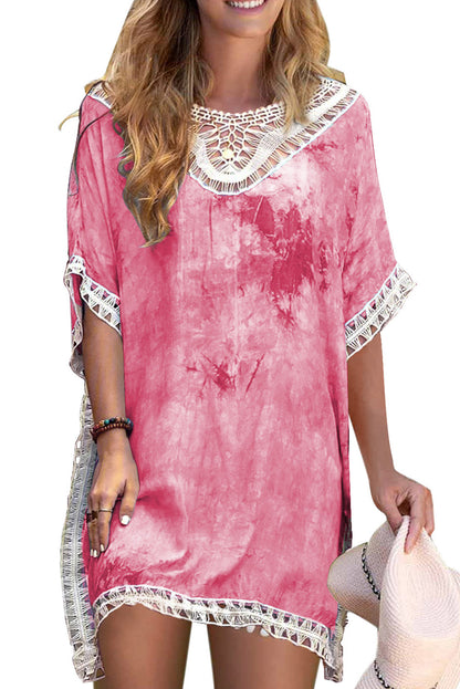 Vestido de playa teñido anudado a crochet 