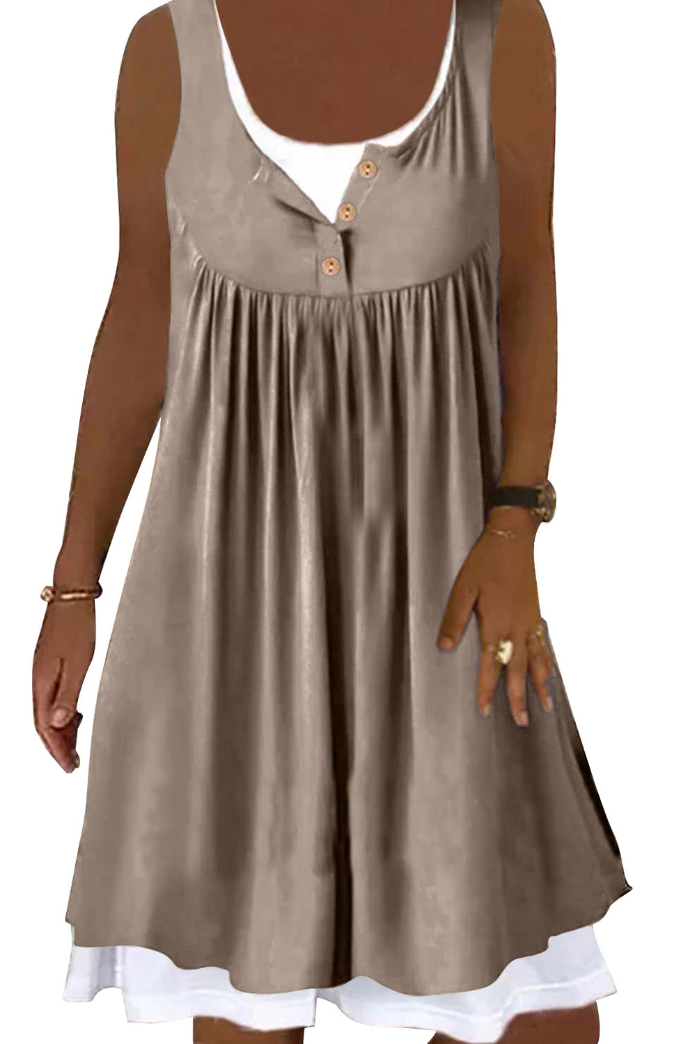 Mini-robe sans manches en deux pièces à volants 