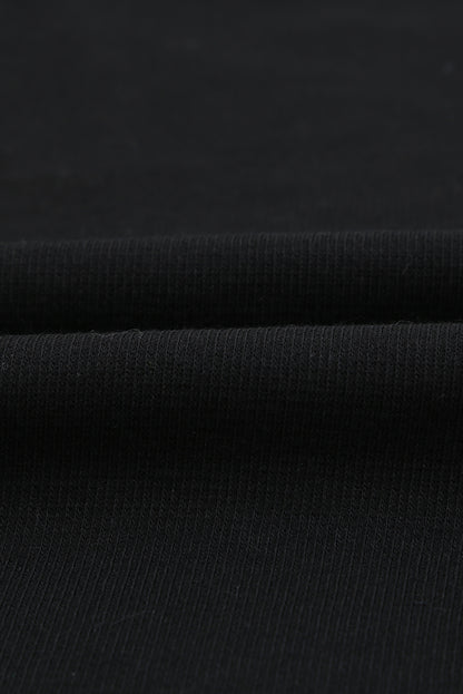 Ensemble deux pièces haut à manches tombantes et short en tricot côtelé gris