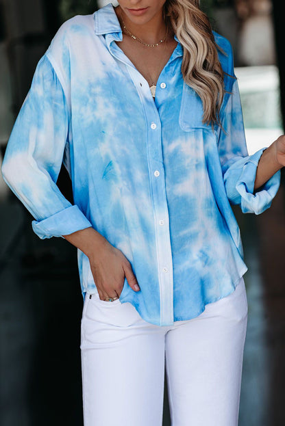 Whirlwind Tie Dye Button Shirt with Pocket