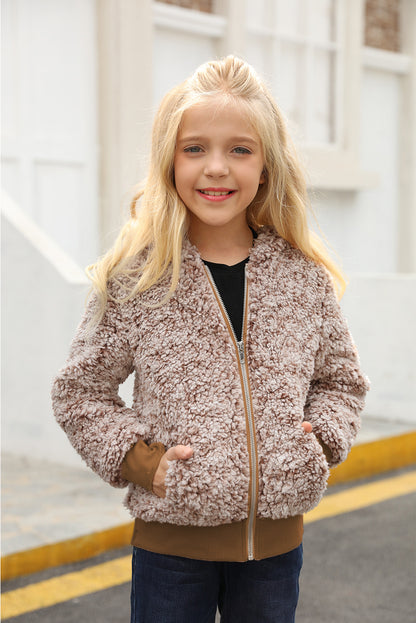 Girls' Faux Fur Bomber Jacket