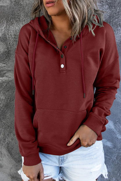 Sweat à capuche à boutons-pression avec poche