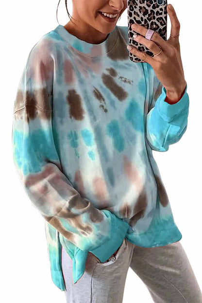 Sweat-shirt tie-dye à fentes latérales