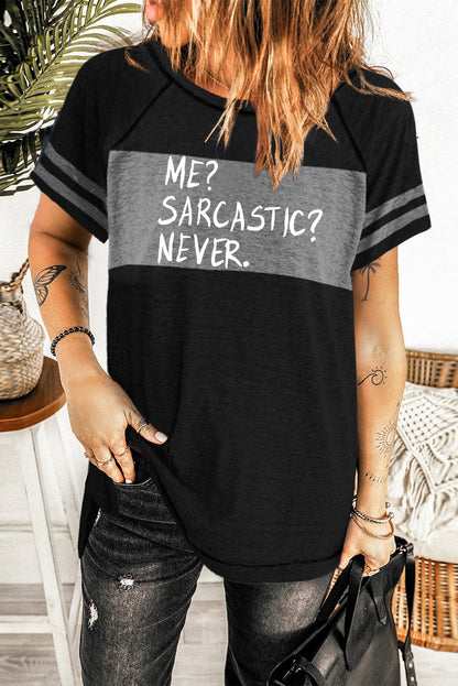 Camiseta con manga a rayas y bloques de color