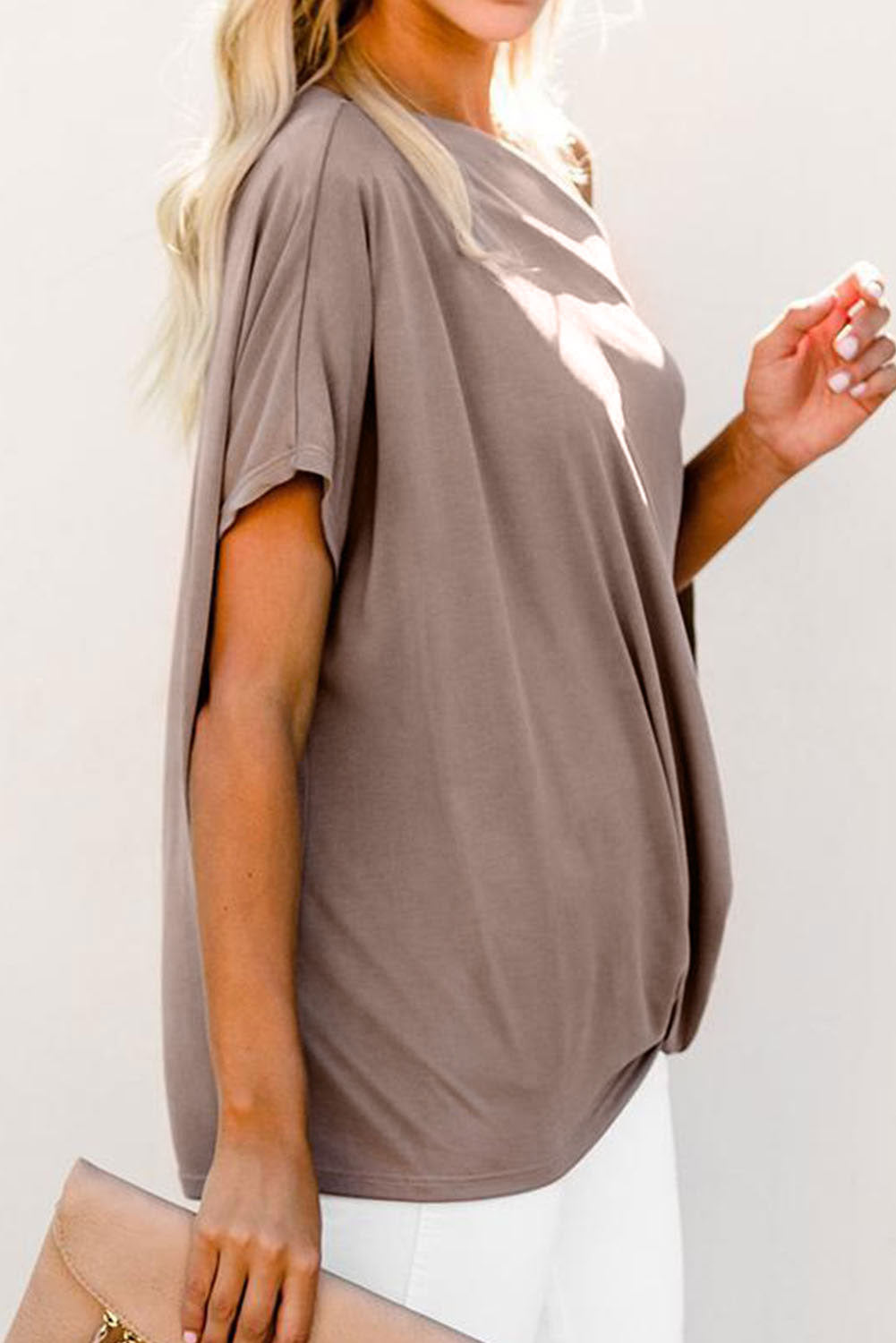 Haut ample décontracté à épaules dénudées et col bateau 