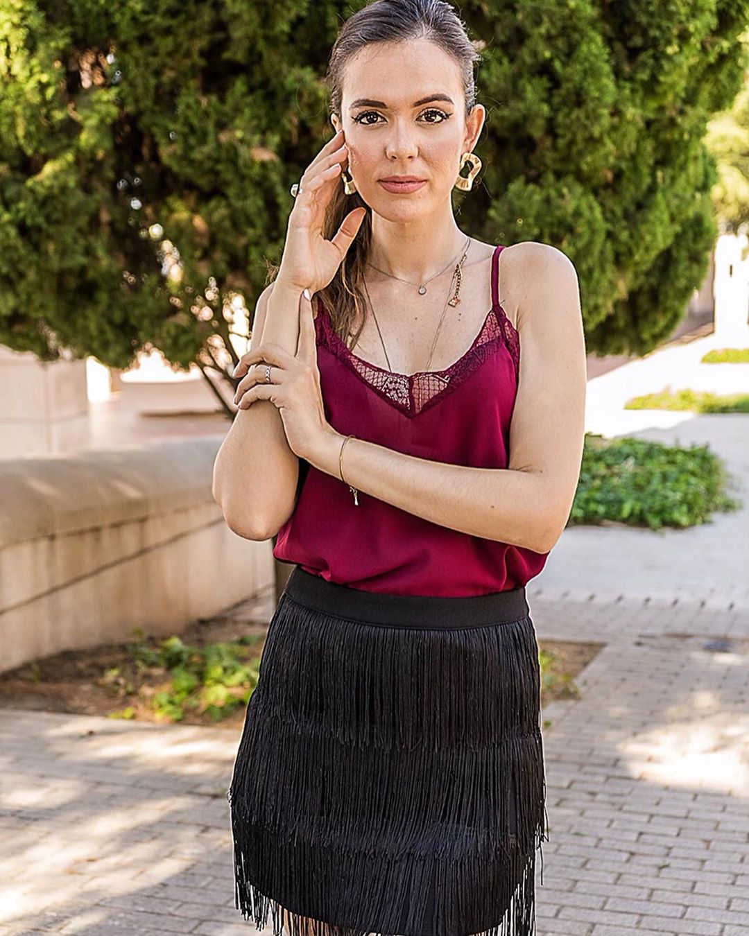 Camiseta sin mangas de encaje Delicate Balance