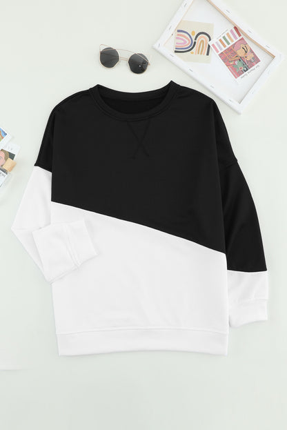 Patchwork Dropped Shoulder Sweatshirt