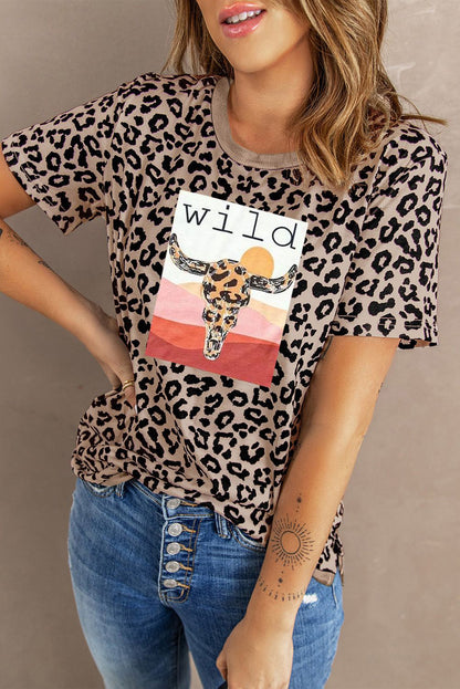 Camiseta con cuello redondo y abertura lateral de camuflaje